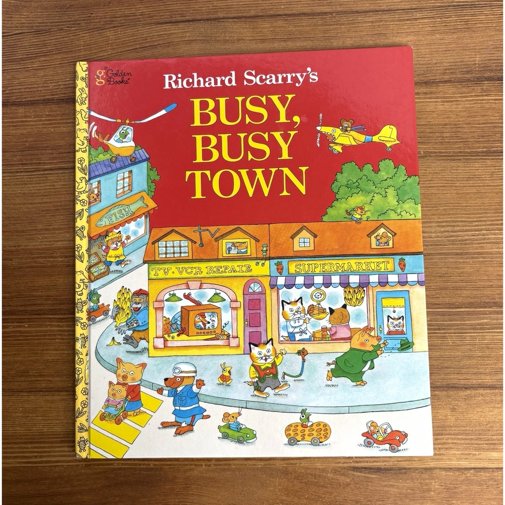 1994 Golden Books Richard Scarry's Busy, Busy Town Hardcover Picture Book